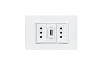 Cargador USB + 2 tomas de enchufe